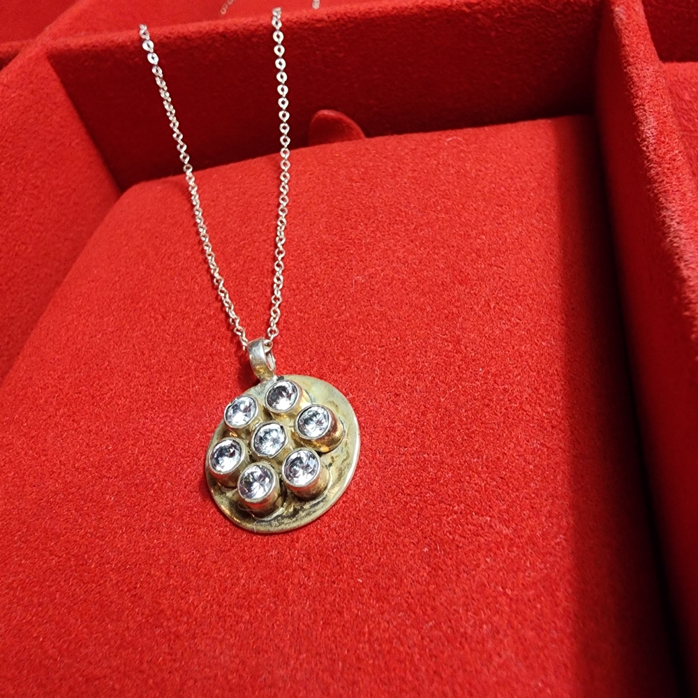 Sterling Silver And Clear Stone Necklace
